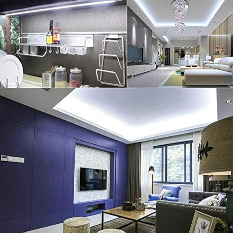 LED Strip Lights, SMD 2835 LED Strip, DC12V 1200LEDs 16.4Ft 26000LM High Density LED Light Strips Non-Waterproof IP21, 3 Times Brightness Than SMD3528 LED, Cool White 6500K - Image 2